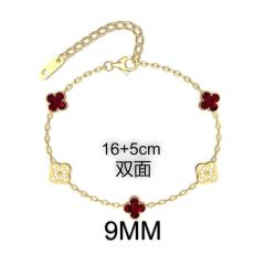 9MM Four-leaf Flower clover stainless steel Bracelet double side diamond color clover bracelet