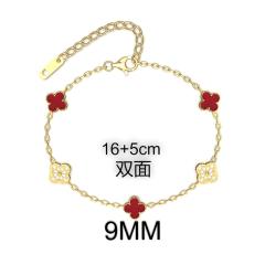 9MM Four-leaf Flower clover stainless steel Bracelet double side diamond color clover bracelet