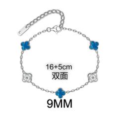 9MM Four-leaf Flower clover stainless steel Bracelet double side diamond color clover bracelet