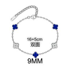 9MM Four-leaf Flower clover stainless steel Bracelet double side diamond color clover bracelet