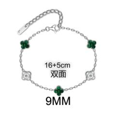 9MM Four-leaf Flower clover stainless steel Bracelet double side diamond color clover bracelet