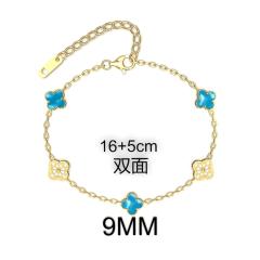 9MM Four-leaf Flower clover stainless steel Bracelet double side diamond color clover bracelet