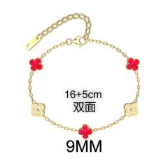 9MM Four-leaf Flower clover stainless steel Bracelet double side diamond color clover bracelet