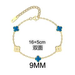 9MM Four-leaf Flower clover stainless steel Bracelet double side diamond color clover bracelet