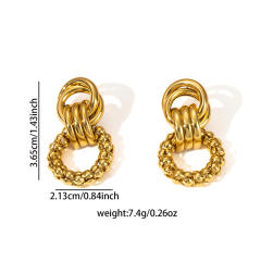304 stainless steel double circle geometric stainless steel earrings