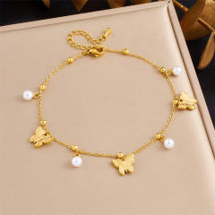 Fashion Versatile Beach Style Simple Compact Marine Life charm Stainless Steel anklet