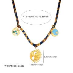 Creative Printed Cotton Chain Metal Stainless Steel Multi-Element Pendant Love Butterfly Necklace
