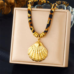 Creative Printed Cotton Chain Metal Stainless Steel Multi-Element Pendant Love Butterfly Necklace
