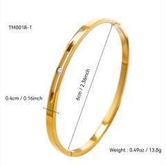 Special diamond nail inlaid cubic zircon easy match stainless steel bangle