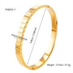 18KG concise hollow out diamond heart stainless steel bangle bacelet