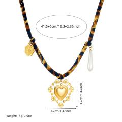 Creative Printed Cotton Chain Metal Stainless Steel Multi-Element Pendant Love Butterfly Necklace
