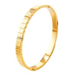 18KG concise hollow out diamond heart stainless steel bangle bacelet