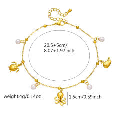 Fashion Versatile Beach Style Simple Compact Marine Life charm Stainless Steel anklet