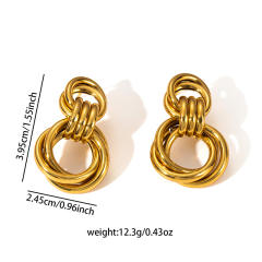 304 stainless steel double circle geometric stainless steel earrings