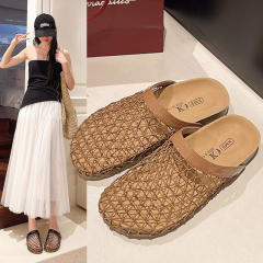 New Fishing Net Slippers Women's Summer New Slip-on Hollow Mesh Slippers