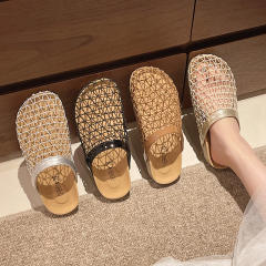 New Fishing Net Slippers Women's Summer New Slip-on Hollow Mesh Slippers