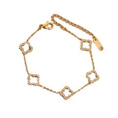 New Hollow Four-leaf Flower Diamond Four-leaf Clover Bracelet stainless steel bracelet