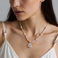 Stainless Steel DIY Pendant Necklace Women's bead chain Ocean Wind Necklace