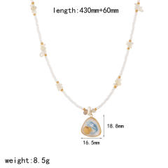 Stainless Steel DIY Pendant Necklace Women's bead chain Ocean Wind Necklace