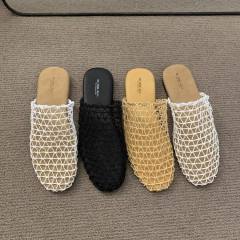 French Style iche Fishing Net Slippers Women's Summer Wear Sandals