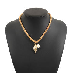 ZA Holiday Wind Conch Sea Star Shell Fish Pendant Necklace Summer Marine Life necklace