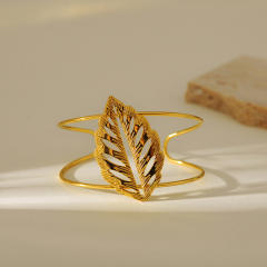Exaggerated Zircon Three-dimensional Butterfly Leaf Opening Bracelet stainless steel bangle bracelet