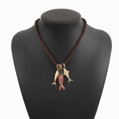 ZA Holiday Wind Conch Sea Star Shell Fish Pendant Necklace Summer Marine Life necklace