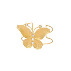 Exaggerated Zircon Three-dimensional Butterfly Leaf Opening Bracelet stainless steel bangle bracelet