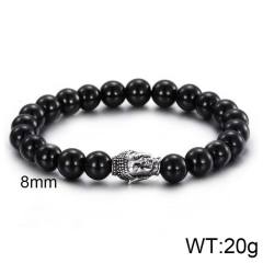 Men's Bracelet Volcanic Tiger Eye Stone Beaded Elastic Bracelet Buddha Head Bracelet