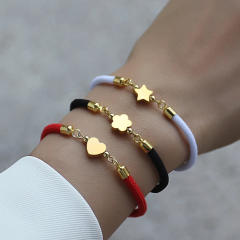 Colorful stainless steel love star five-leaf flower accessories Milan line bracelet