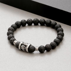 8mm Beaded Bracelet Volcanic Stone Agate Tiger Eye Stone Natural Stone Bracelet Skull Bracelet