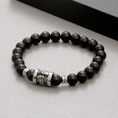 8mm Beaded Bracelet Volcanic Stone Agate Tiger Eye Stone Natural Stone Bracelet Skull Bracelet