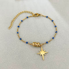 Simple Star Pendant Bracelet All-match Color enamel Rice Beads bracelet for Women
