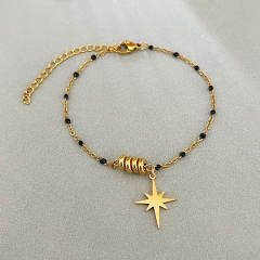 Simple Star Pendant Bracelet All-match Color enamel Rice Beads bracelet for Women