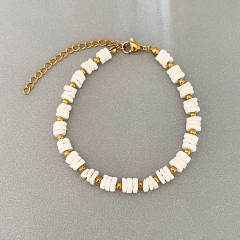 Elegant Shell bead Handmade Beaded Bracelet stainless steel bracelet