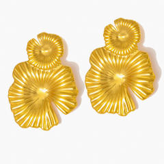 304 Stainless Steel Earrings Women's Personalized Lotus Leaf Earrings
