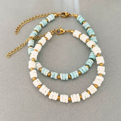 Elegant Shell bead Handmade Beaded Bracelet stainless steel bracelet