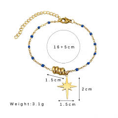Simple Star Pendant Bracelet All-match Color enamel Rice Beads bracelet for Women