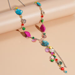 Retro Metallic Imitation Pearl Heart Starfish Imitation Shell Geometric Round Necklace