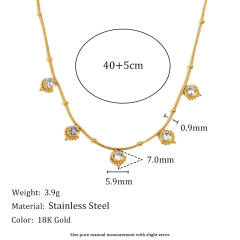 Hot-SellingElegant Stainless Steel Plated 18K Gold Thin Chain Tassel Pendant Necklace Collection