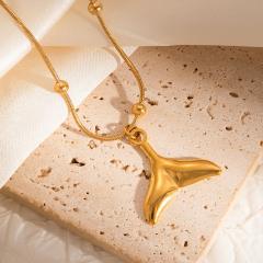 Marine Series Popular 18K Gold-Plated Stainless Steel Starfish Shell pendant Necklace