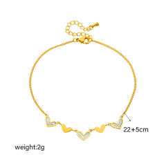 Korean style fashion simple personality all-match love heart stainless steel anklet