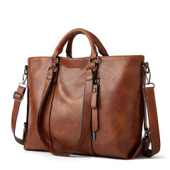 Large Capacity European American Style Oil Wax Leather Tote bag suit
