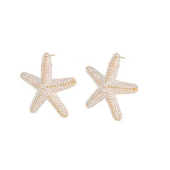 Ocean Style Vacation Exaggerated Colorful Starfish Stainless Steel Necklace thick rope choker necklace