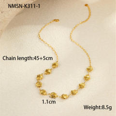 Marine Style Stainless Steel Hollow Starfish Shell Necklace Plated 18K Gold necklace