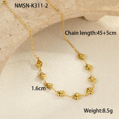 Marine Style Stainless Steel Hollow Starfish Shell Necklace Plated 18K Gold necklace