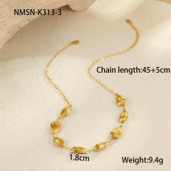 Marine Style Stainless Steel Hollow Starfish Shell Necklace Plated 18K Gold necklace