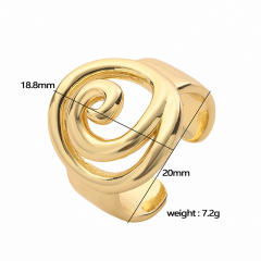 French Vintage Flower Five-petal Flower Ring Light Luxury Spiral Loop Sea Butterfly Open Finger Ring