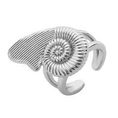 French Vintage Flower Five-petal Flower Ring Light Luxury Spiral Loop Sea Butterfly Open Finger Ring