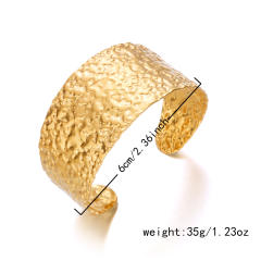 Vintage geometric irregular pattern hollow stainless steel bangle flower starfish shell heart cuff bangle